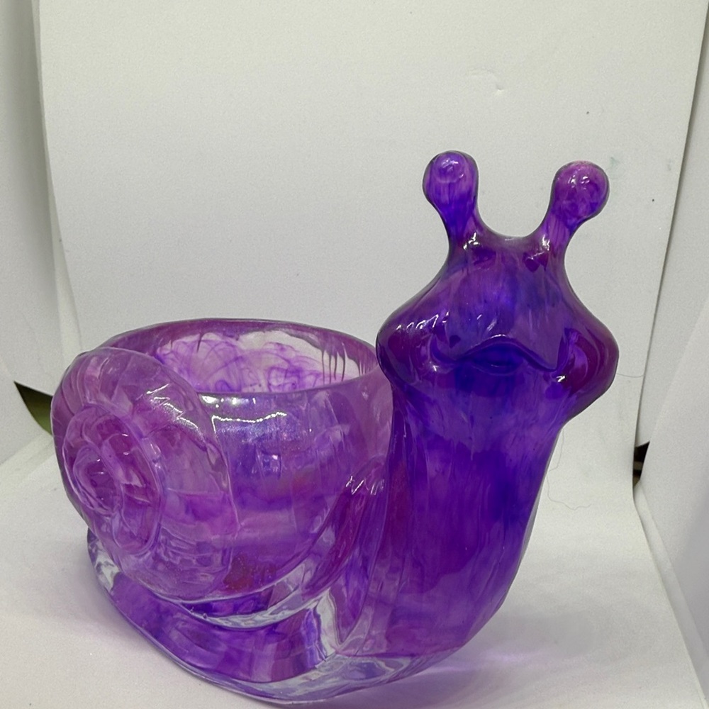 Unique Resin Purple Snail Figurine